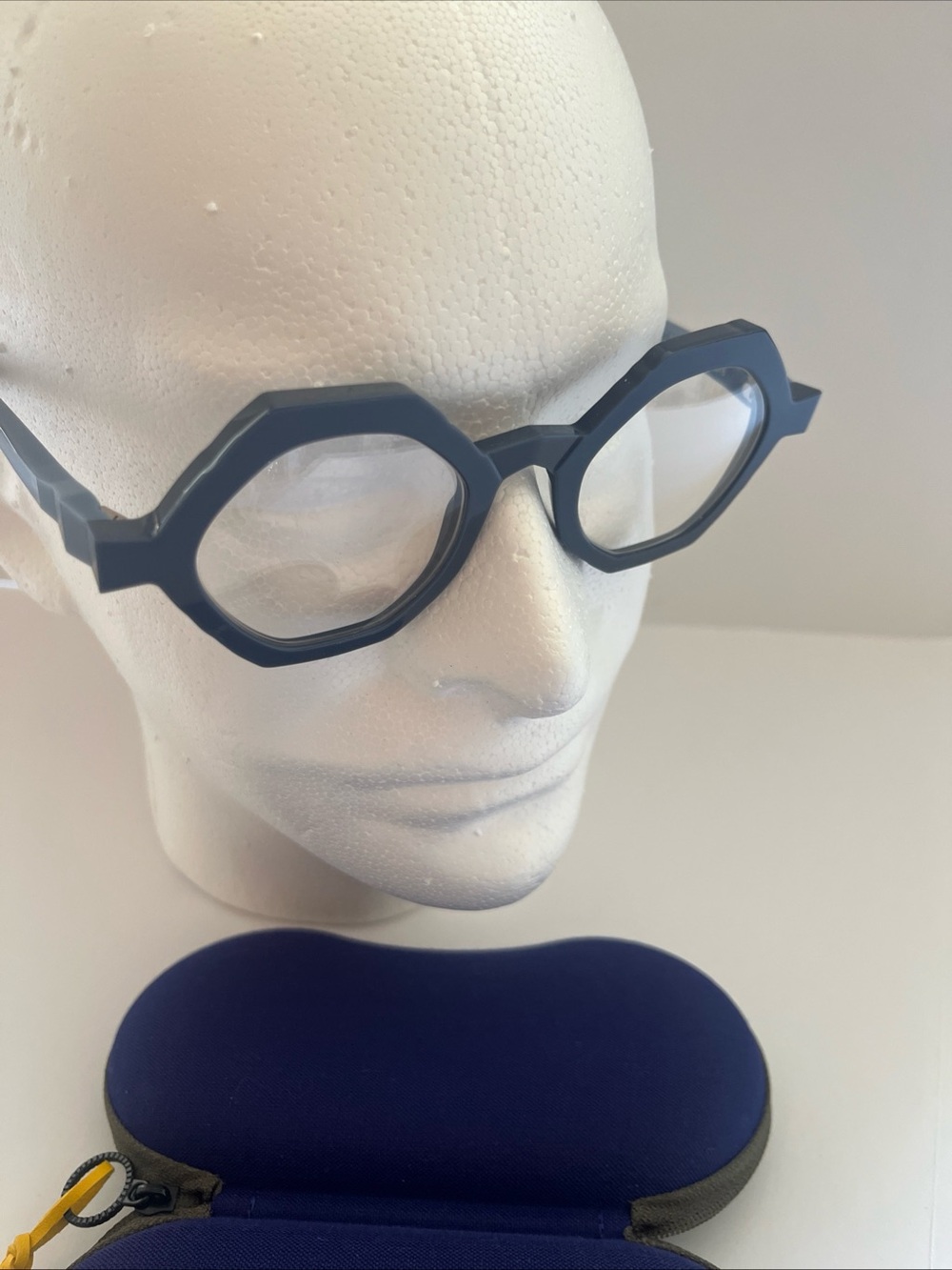 Anne et Valentin Octagonal Navy Blue Statement Glasses NWOT